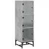vidaXL Buffet avec portes en verre gris béton 35x37x120 cm