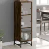 vidaXL Buffet avec portes en verre chêne fumé 35x37x120 cm