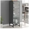vidaXL Buffet avec portes en verre sonoma gris 35x37x120 cm