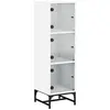 vidaXL Buffet avec portes en verre blanc 35x37x120 cm