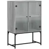 vidaXL Armoire latérale avec portes en verre sonoma gris 69x37x100 cm