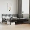 vidaXL Cadre de lit métal avec tête de lit/pied de lit noir 183x213 cm