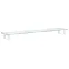 vidaXL Support de moniteur blanc 100x20x8 cm verre trempé et métal