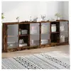 vidaXL Bibliothèque avec portes chêne fumé 204x37x75 cm