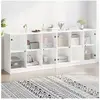 vidaXL Bibliothèque avec portes blanc 204x37x75 cm bois d'ingénierie