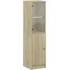 vidaXL Buffet avec porte en verre chêne sonoma 35x37x142 cm