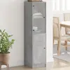 vidaXL Buffet avec porte en verre gris béton 35x37x142 cm