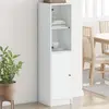 vidaXL Buffet avec porte en verre blanc 35x37x142 cm