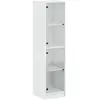 vidaXL Buffet avec portes en verre blanc 35x37x142 cm