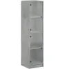 vidaXL Buffet avec portes en verre gris béton 35x37x142 cm