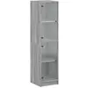 vidaXL Buffet avec portes en verre sonoma gris 35x37x142 cm