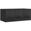 vidaXL Table basse avec portes en verre noir 102x50x42 cm