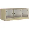 vidaXL Table basse avec portes en verre chêne sonoma 102x50x42 cm