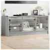 vidaXL Meuble TV avec portes en verre sonoma gris 102x37x42 cm