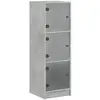 vidaXL Buffet avec portes en verre gris béton 35x37x109 cm