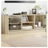 vidaXL Meuble TV avec portes en verre chêne sonoma 102x37x42 cm