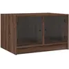 vidaXL Table basse avec portes en verre chêne marron 68x50x42 cm