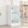 vidaXL Armoire latérale avec portes en verre blanc 35x37x75,5 cm