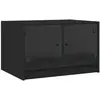 vidaXL Table basse avec portes en verre noir 68x50x42 cm