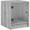 vidaXL Table de chevet avec porte en verre sonoma gris 35x37x42 cm