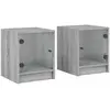 vidaXL Tables de chevet et portes vitrées 2pcs sonoma gris 35x37x42cm