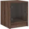 vidaXL Tables de chevet et portes vitrées 2pcs chêne marron 35x37x42cm