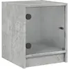 vidaXL Tables de chevet et portes vitrées 2 pcs gris béton 35x37x42 cm