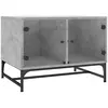 vidaXL Table basse avec portes en verre gris béton 68,5x50x50 cm