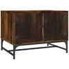 vidaXL Table basse avec portes en verre chêne fumé 68,5x50x50 cm