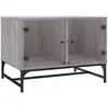 vidaXL Table basse avec portes en verre sonoma gris 68,5x50x50 cm