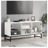 vidaXL Meuble TV avec portes en verre blanc 102x37x50 cm