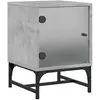 vidaXL Tables de chevet et portes vitrées 2 pcs gris béton 35x37x50 cm