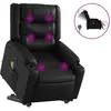 vidaXL Fauteuil inclinable de massage électrique noir similicuir
