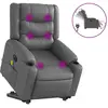 vidaXL Fauteuil inclinable de massage électrique gris similicuir