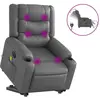 vidaXL Fauteuil inclinable de massage Gris Similicuir