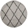vidaXL Tapis shaggy à poils longs moderne beige et anthracite Ø 80 cm