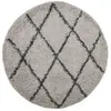 vidaXL Tapis shaggy à poils longs moderne beige et anthracite Ø 100 cm