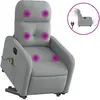 vidaXL Fauteuil de massage inclinable Gris clair Tissu