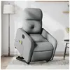 vidaXL Fauteuil inclinable de massage électrique Gris clair Tissu