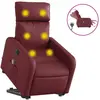 vidaXL Fauteuil inclinable de massage électrique rouge bordeaux