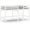 vidaXL Lit mezzanine enfants échelle blanc 90x190 cm bois pin massif