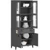 vidaXL Buffet VIKEN gris anthracite 80x40x190 cm bois massif de pin