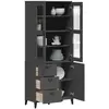 vidaXL Buffet VIKEN gris anthracite 80x40x190 cm bois massif de pin