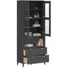 vidaXL Buffet VIKEN gris anthracite 80x40x200 cm bois massif de pin