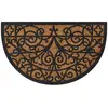 vidaXL Tapis de porte demi-rond 45x75 cm caoutchouc et fibre de coco