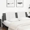 vidaXL Coussin de tête de lit blanc et noir 180 cm similicuir