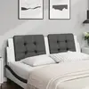 vidaXL Coussin de tête de lit noir et blanc 160 cm similicuir