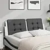 vidaXL Coussin de tête de lit noir et blanc 120 cm similicuir