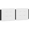 vidaXL Coussin de tête de lit blanc et noir 140 cm similicuir