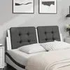 vidaXL Coussin de tête de lit noir et blanc 140 cm similicuir